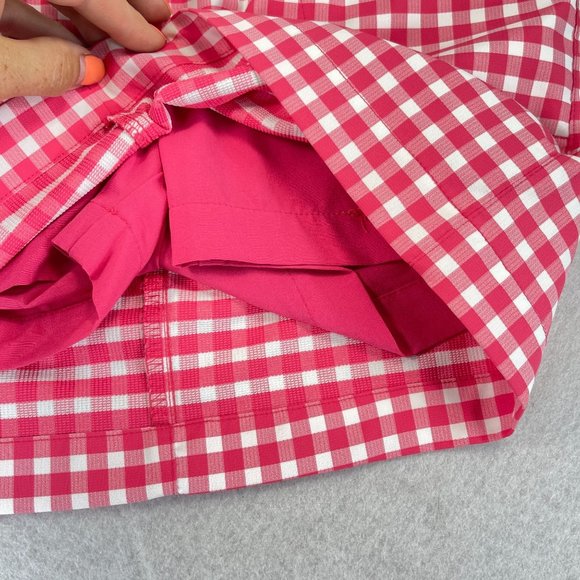 NWOT NIKE Womens M Pink Gingham Dri Fit Golf Skort Performance Inside Pocket - Picture 4 of 11
